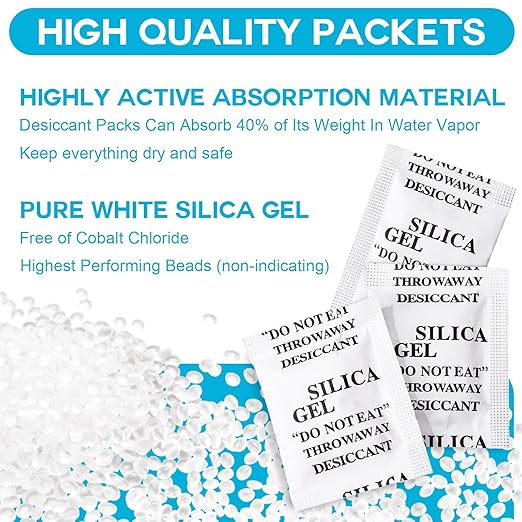 1000 Pcs 2 Gram Silica Gel Packets Desiccant Packs for Storage Moisture Absorbers Silica Gel Anti Humidity Transparent Food Grade Desiccant Packs for Electronics, Clothes Shoes, Jewelry