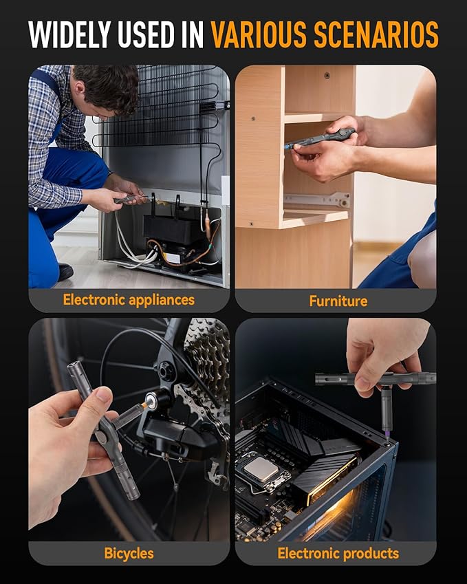 DISEN 42 in 1 Ratcheting Screwdriver Set with 58-Tooth Handle & Magnetic Pickup, 40 S2 Steel Bits Long/Short, Professional Repair Kit for Electronics, Computer, Furniture,Bike, Ideal Gift for Men