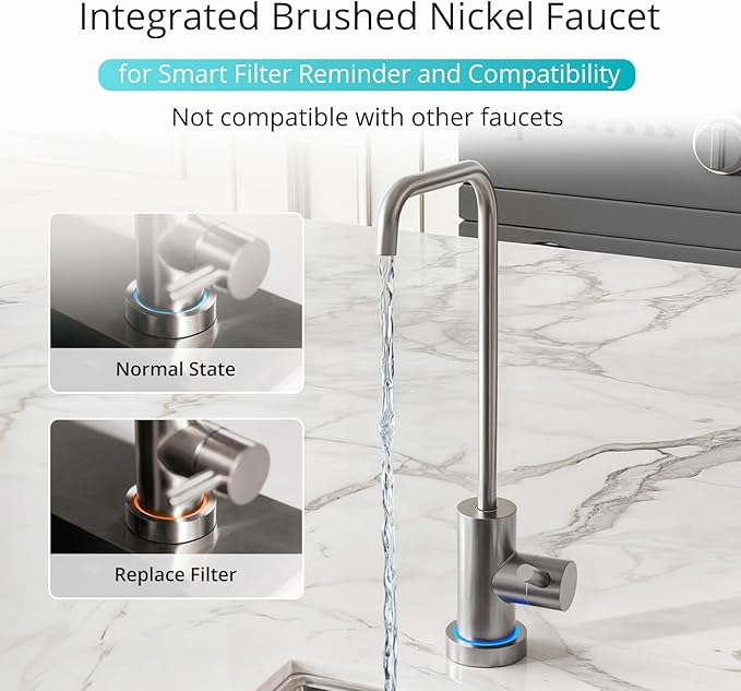 VIOMI® PFAS Reduction Reverse Osmosis System, NSF/ANSI 372&53&42 Certified, 9 Stage & 48 Months Filter, Tankless RO Water Filtration System Under Sink, 800G, Smart LED Reminder, Incl. 1 Extra Filter