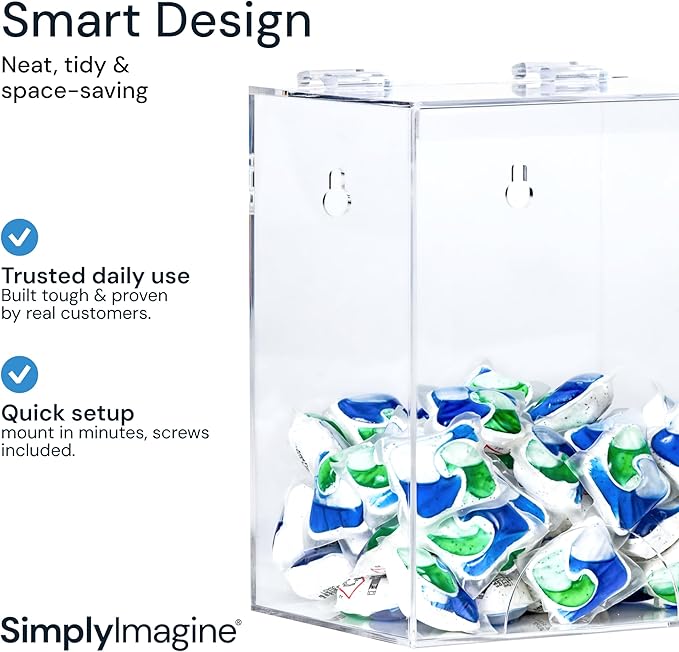 Glove Dispenser Wall Mount - Medium Clear Acrylic - Latex Glove Storage & Hair Net Dispenser - Acrylic Wall Mount Container for Household Essentials