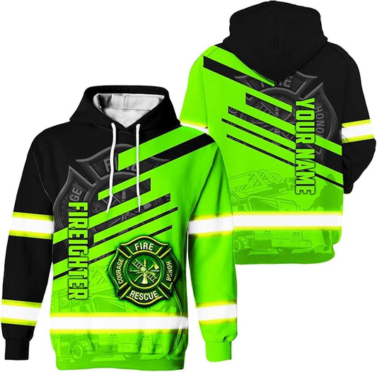 Matedecor High Visibility Hi Vis Hoodie for Men - Jobs Collection Custom Name Class 3 Reflective Safety Workwear