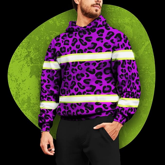 Color US Flag High Visibility Hoodie for Men Women Reflective Tapes Safety Workwear for Worker Runner Patriotic