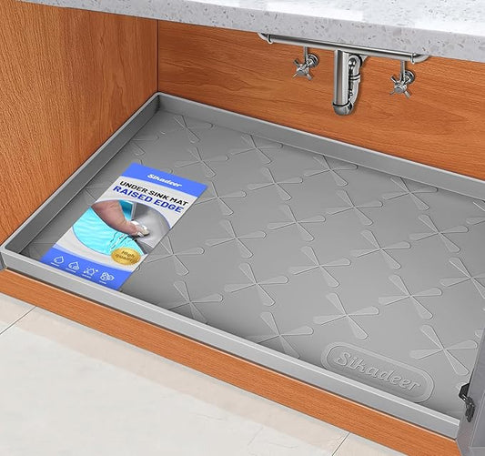 SIKADEER 40" x 22" Under Sink Mat Waterproof, Silicone Mat Kitchen Drawer Shelf and Cabinet Liner, Sink Protector for Kitchen Organizers and Storage, Boot Tray Pet Food Mats