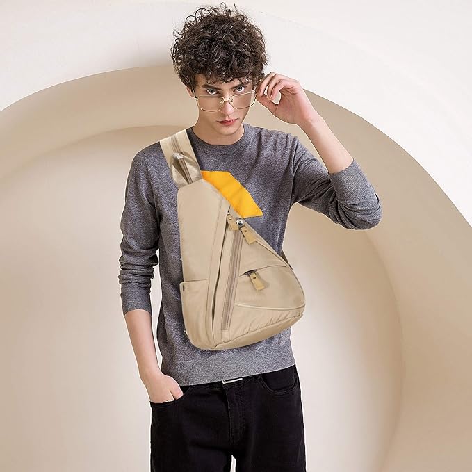 KL928 Nylon Sling Bag - Small Crossbody Backpack Shoulder Casual Daypack Multipurpose Rucksack for Men Women