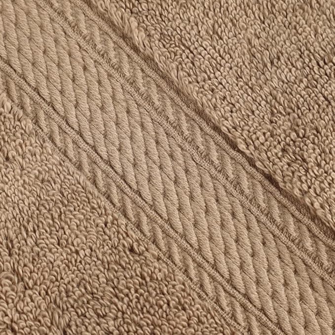Superior Egyptian Cotton Pile Face Towel/Washcloth Set of 6, Ultra Soft Luxury Towels, Thick Plush Essentials, Absorbent Heavyweight, Guest Bath, Hotel, Spa, Home Bathroom, Shower Basics, Latte