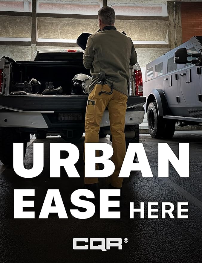 CQR Men's Vent Stretch Pants, Quick Dry Lightweight Casual Cargo Pants, Water Resistant Straight-Fit Utility Work Pants