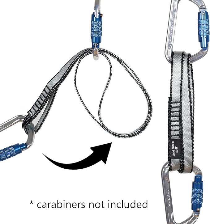 18MM Nylon Climbing Sling Runner - 23KN CE2008/EN566 Certified Outdoor Climbing Webbing for Rock Climbing, Rappelling, Mountaineering, Swing Gear, Outdoor Adventures & Emergency Anchoring