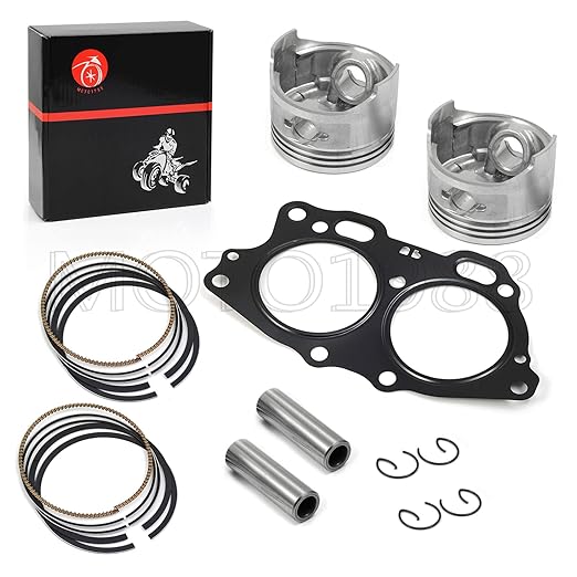 Piston & Ring Gasket Seal Top End Rebuild Kit STD Compatible with EZGO 4 Cycle Gas Golf Cart 350cc EH35C MCI Fuji Robin Engine 1996-2008