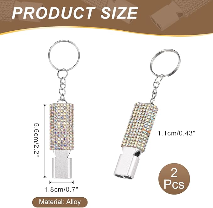 PATIKIL Emergency Whistle with Keychain, Bling Safety Survival Whistles Rescue Signaling Loud for Outdoor Camping Hiking Boating Hunting Fishing