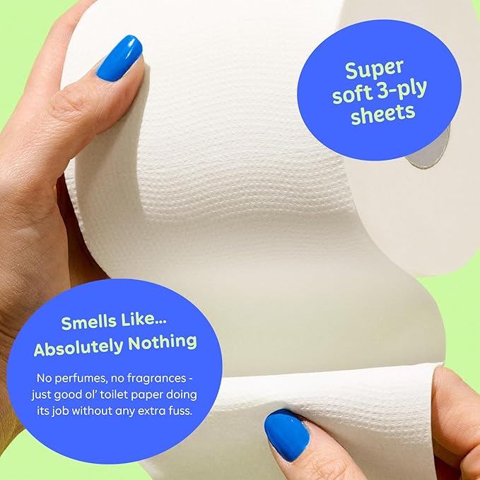 Who Gives A Crap | 100% Recycled Toilet Paper, 16 Rolls, 330 Sheets, Soft & Strong, Virgin Tree Free, Bulk Toilet Paper