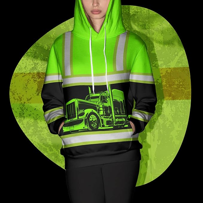 Matedecor High Visibility Hi Vis Hoodie for Men - Jobs Collection Custom Name Class 3 Reflective Safety Workwear