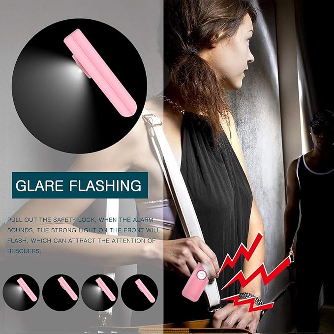 Thopeb® Personal Safety Alarm for Women – 130dB Loud Emergency Siren & SOS Strobe LED Light – Self Defense Keychain, College Dorm Room Essentials for Girls (Pink)