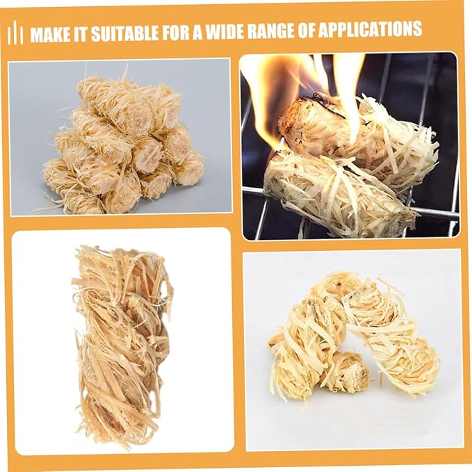 Generic 12Pcs Natural Wax Wood Fire Starters Quick Ignition Camping Fire Accessories for Outdoor Grills Stoves Hiking Fishing Survival Kits