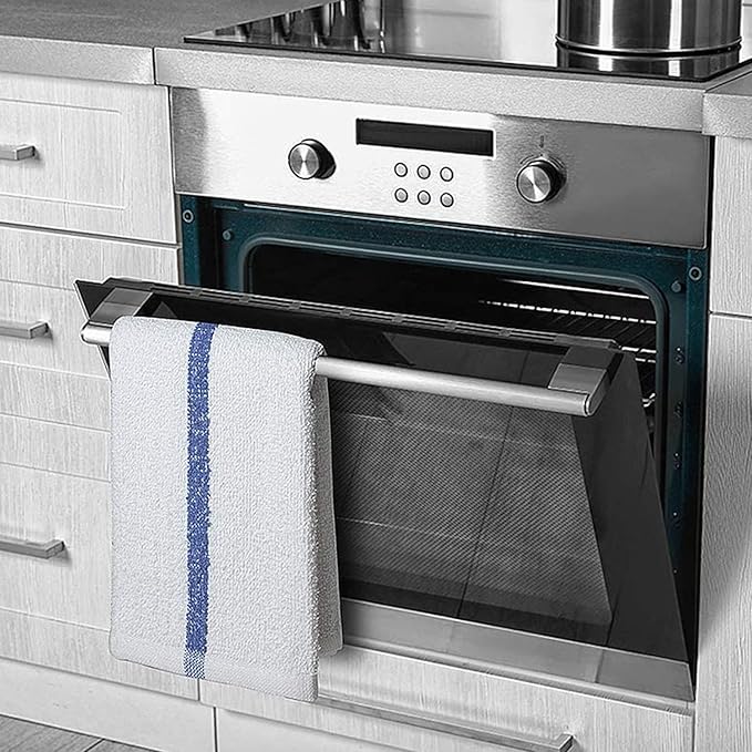 Bar Mop Blue Stripe 16x19 4 lbs Pack of 24, 100% Cotton Double Stitched Route Ready Absorbent Kitchen Towel Dish Towels and Dishcloths Towels Sets Washcloth Kitchen Towel