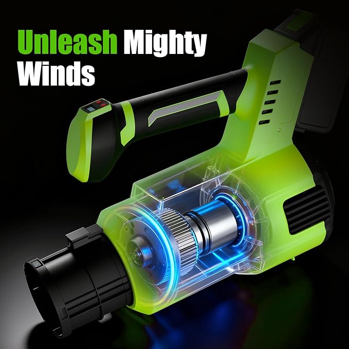 Cordless Leaf Blower, Electric Cordless Leaf Blower with 2 Batteries and Charger, 2 Speed Mode, Lightweight Blower for Blowing Leaves, Patio Cleaning, Blowers for Lawn Care and Dust