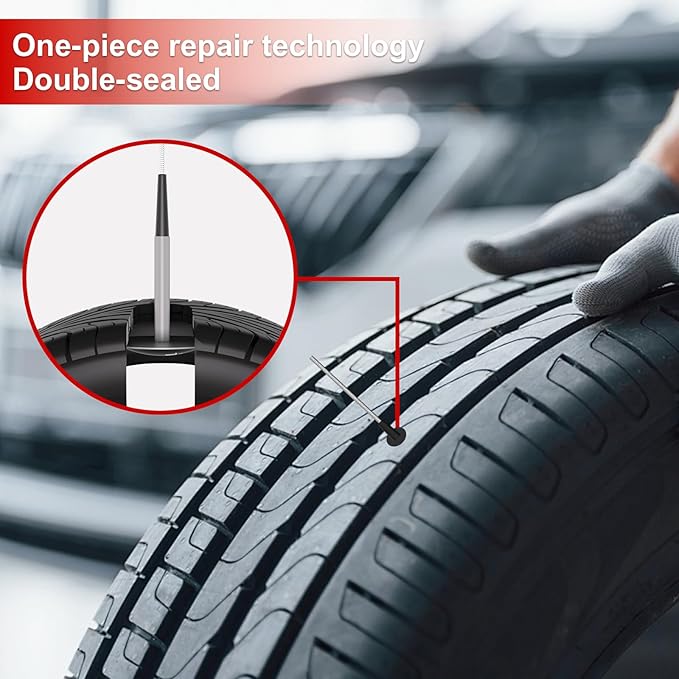 SUNSOUL 24pcs Combination Repair Unit,Tire Repair Patch Plug 0.18” x 1.38”, Tire Patch Plug Kit,Mushroom Tire Plug Patch for Car Motorcycle Truck Bus