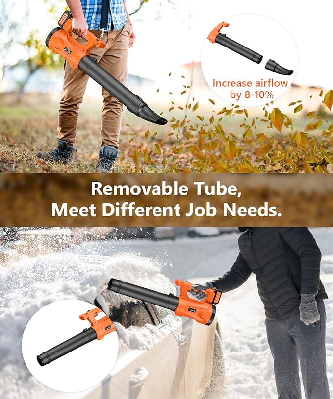 Leaf Blower Cordless with 2 3.0Ah Battery and Charger, Electric Leaf Blower with 6 Speed Modes, Cruise Control, Blowers for Lawn Care, Patios, Blowing Leaves and Dusts