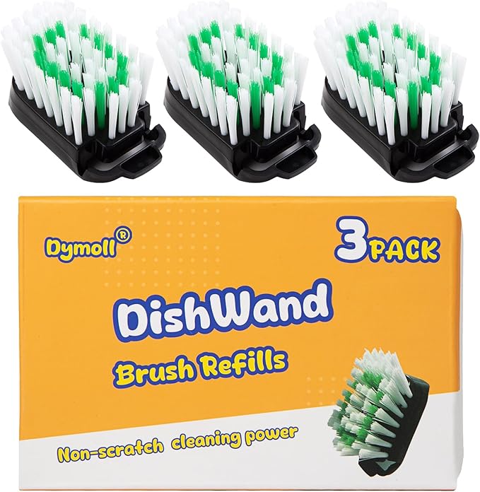 3 Pack Dish Brush Refills, Advanced Soap Control Dishwand Brush Refills, Using Interchangeably with Dish Wand Sponge