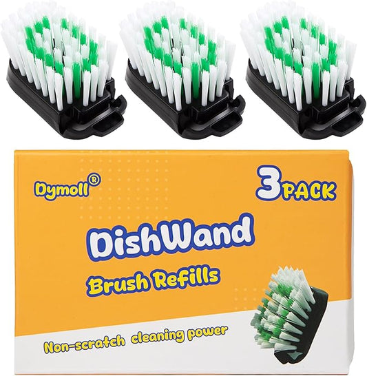 3 Pack Dish Brush Refills, Advanced Soap Control Dishwand Brush Refills, Using Interchangeably with Dish Wand Sponge
