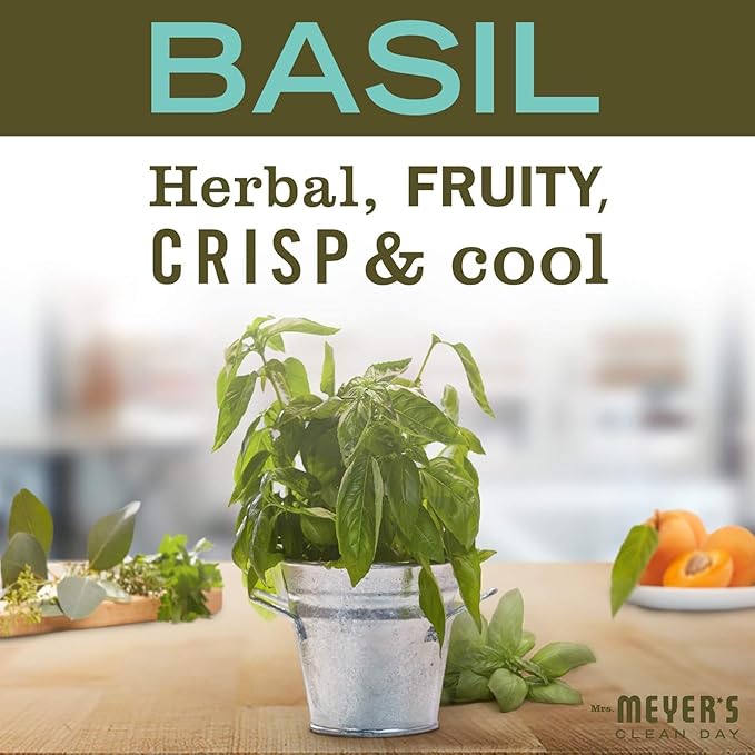 Mrs. MEYER'S CLEAN DAY Liquid Dish Soap, Biodegradable Formula, Basil, 16 fl. oz - Pack of 6
