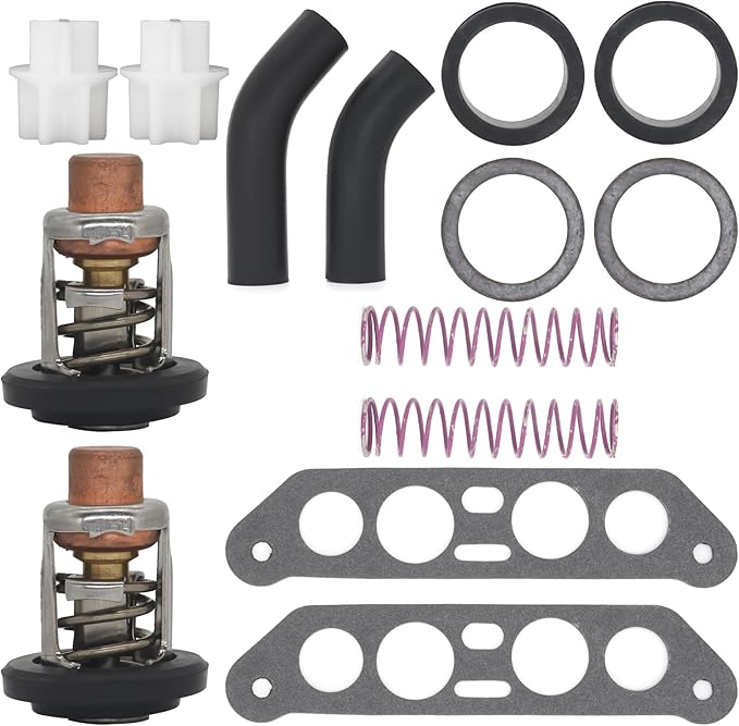 5005440 Thermostat Rebuild Kit for Evinrude Johnson 65-140 HP V4 Crossflow Outboards Motor Replacement 340975 340976 Sierra 18-3673
