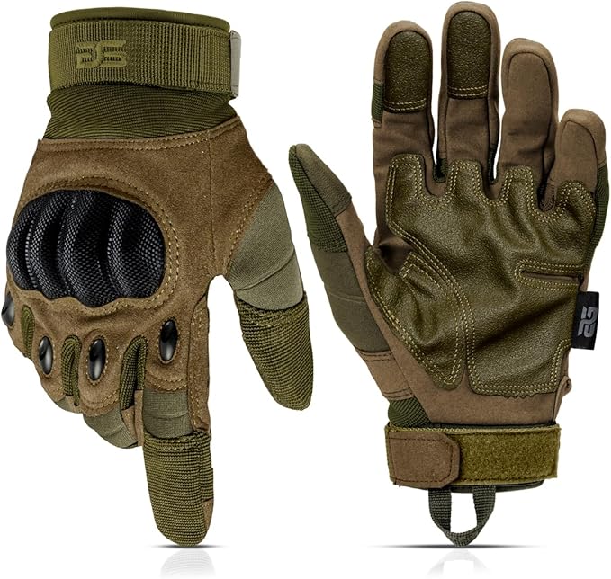 Glove Station Tactical Gloves for Men – Touchscreen Utility Gear with Hard Knuckle Protection Used in Motorcycle, Airsoft, Combat, Police, Shooting & Outdoor Work
