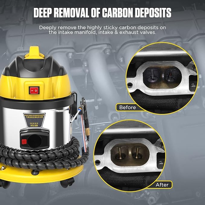 Automotive Engine Intake Pipe Valve Clean Machine Valvetronic System Walnut Powder Sand Carbon Deposits Cleaner Automotive Cleaning Tools Walnut Sand DE-Carbon Cleaner Engine System Cleaners 110/220V