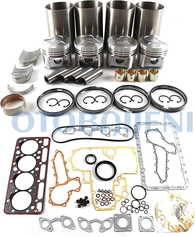 V2203 Engine Overhaul Rebuild Kit (Vortex Piston) with Valve Kit + Connecting Rods for Kubota Engine V2203 V2203E for Bobcat 753 763 773 Loader Engine Rebuild Aftermarket Parts