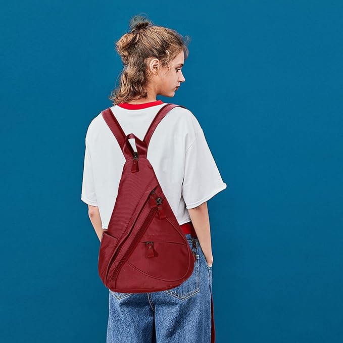 KL928 Nylon Sling Bag - Small Crossbody Backpack Shoulder Casual Daypack Multipurpose Rucksack for Men Women