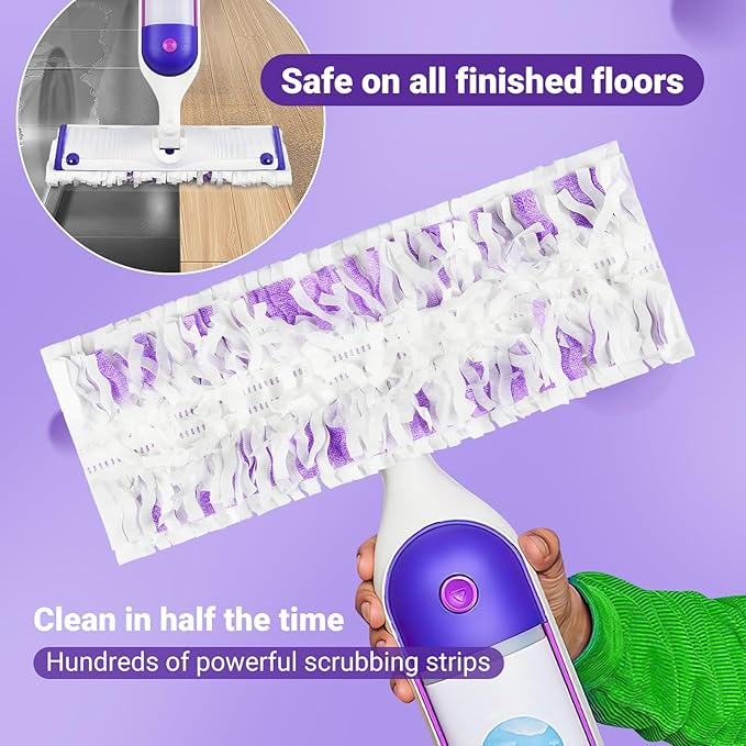 54 Count Disposable Power mop Pads Retilis Compatible with swiffer Power Mop, PowerMop Wet Pads Rifill Cooperate with swiffer mop Refill liquidExtra Absorbent, Traps Dust & Hair