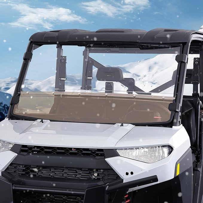 KEMIMOTO 2-IN-1 Front Windshield Full to Half Compatible with Ranger 1000 /XP/Crew 2017-2025, Anti-glare UV-Proof Scratch-Resistant Compatible with Polaris Ranger 900 570 2013-2019 Accessories
