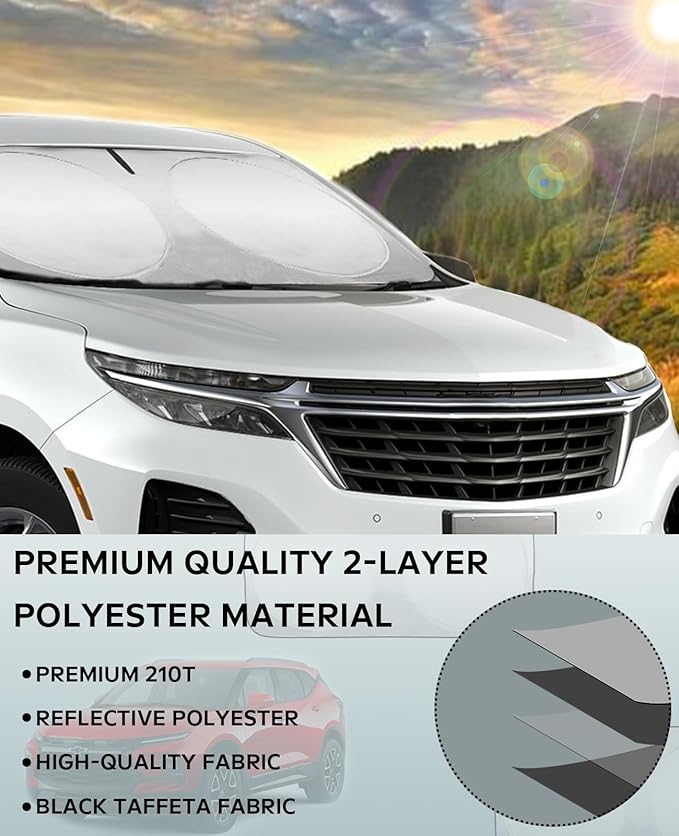 for 2026 Ranger Windshield Sunshade Window Sun Shade for 2019-2025 Ford Ranger XL/XLT Windshield Cover Custom-fit Foldable Sun Shield Protector Block UV Ray Car Accessories