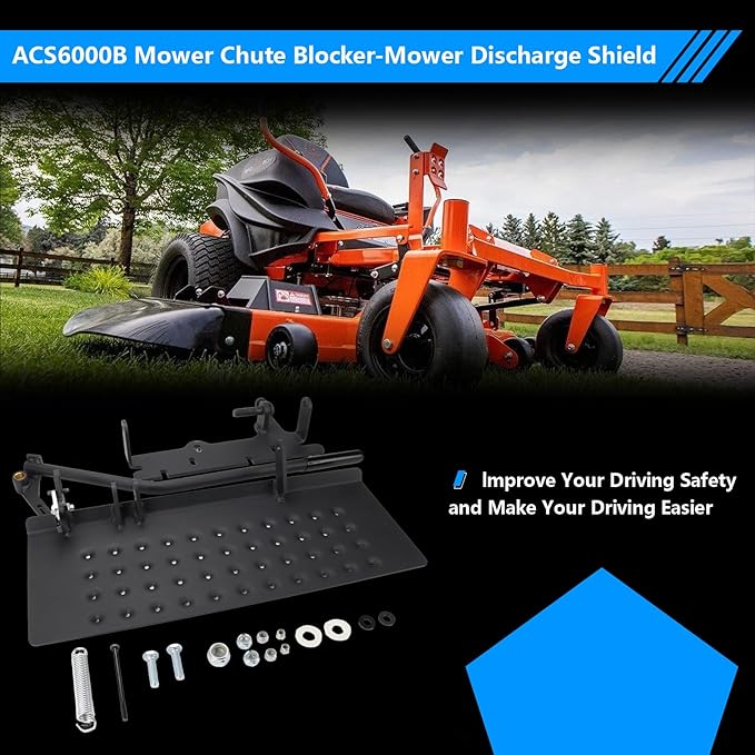 ACS6000B Mower Chute Blocker-Mower Discharge Shield Compatible with Bad Boy Mowers,54" / 60" / 61" / 72", Chute Blocker Replace Part Number 088-6000-00, 088600000