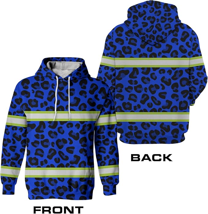 Color US Flag High Visibility Hoodie for Men Women Reflective Tapes Safety Workwear for Worker Runner Patriotic