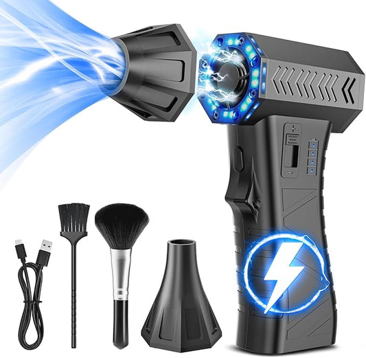 Compressed Air Duster- 300000RPM Super Power Electric Air Duster, Variable Wind Speed MAX 200g Mini Dust Blower for Computer, Keyboard, Outdoor, House and Car, Rechargeable Canned Air Replace Air Can