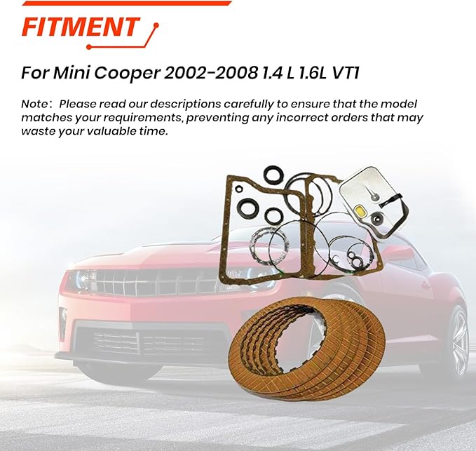 VT1 Transmission Master Rebuild Kit, Compatible with Mini Cooper 2002 2003 2004 2005 2006 2007 2008 1.4L 1.6L, Engine Replaces Transmission Rebuild Kits Part CFT25/27 ZF-CVT