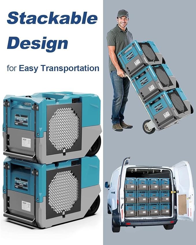 ALORAIR 264 Pitns LGR Commercial Dehumidifier with Pump, Up to 3,000 Sq.Ft Industrial Dehumidifier with Drain Hose Potable Wheels Design for Whole House, Basement, Warehouse, Garage, Blue