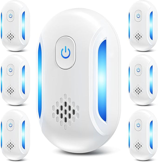 (2025 Upgraded) Ultrasonic Insect & Pest Indoor Repeller, Plug-in Control Device Electronic Repellent for Rodent, Mice, Rats, Roaches, Bugs, Ants, Spiders, Mosquitoes, 2 Mode Switching (6 Pack)