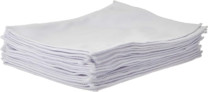 20 Bulk Deluxe 7" x 5" Blank Tech Cleaning Micro-Fiber Thick Cloths - Ready for Heat Press or Sublimation on One Side (Grey Plush on Back)