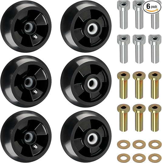 CheeMuii 6 Pack Lawn Mower Deck Gauge Wheels Kit AM125172 Mower Deck Wheels Compatible with John Deere 48", 54", 60", 62“, 72" Deck Replace for AM125172 AM124706 210-300