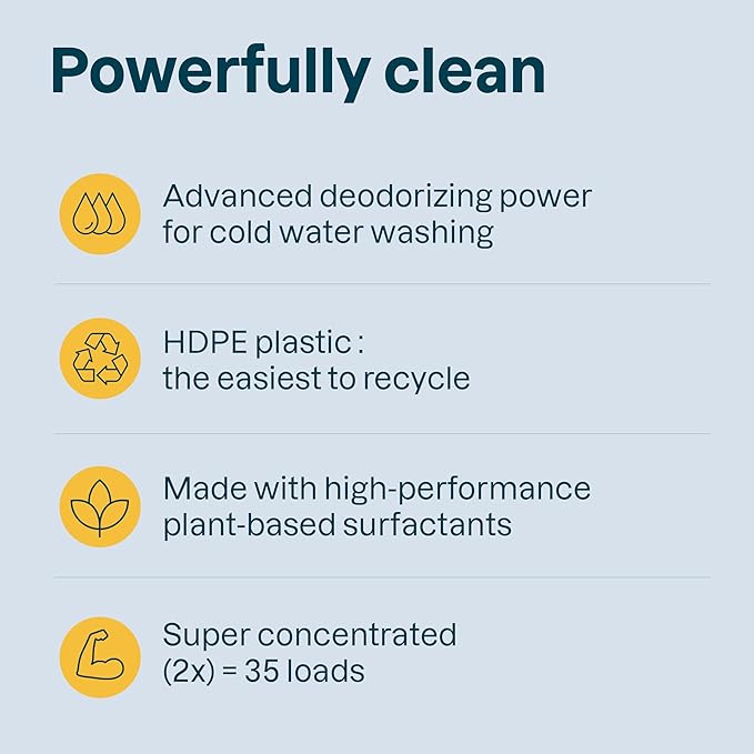 ATTITUDE Baby Laundry Detergent, EWG Verified, Plant and Mineral-Based Formula, HE Compatible, Vegan Household Products, Unscented, Sensitive, 33.8 Fl Oz, 35 Loads