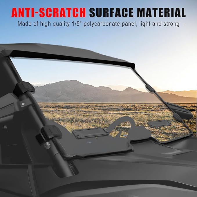 PC Clear Full Windshield for Honda Talon 1000R 1000X 1000X-4 (2019-2024), Hard-coated Full Poly Vented Windscreen, Transparent Front Windshield, Dustproof Scratch Resistant Windscreen