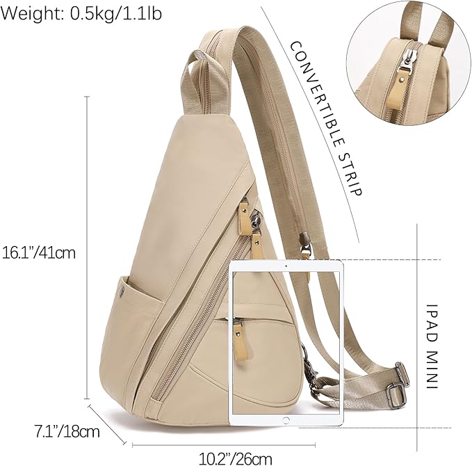 KL928 Nylon Sling Bag - Small Crossbody Backpack Shoulder Casual Daypack Multipurpose Rucksack for Men Women