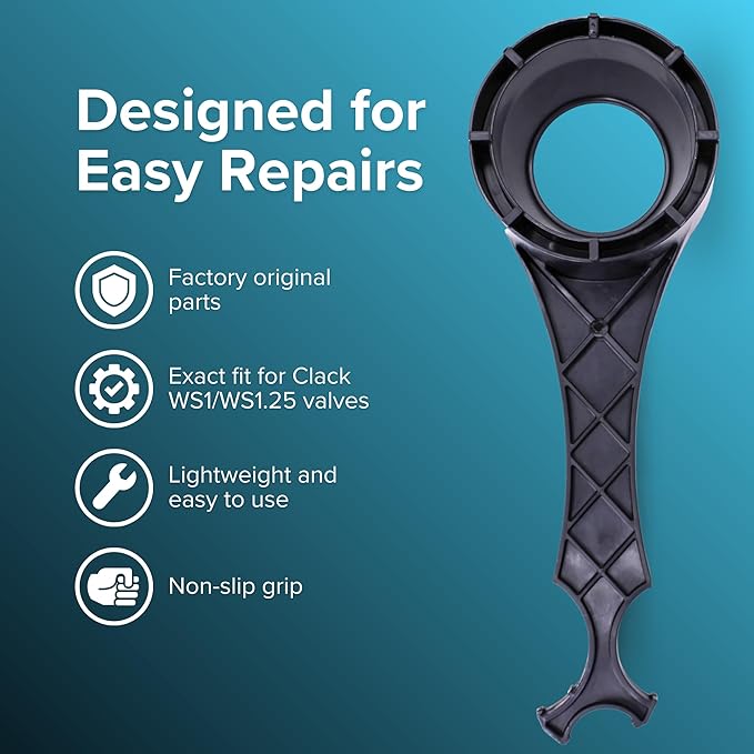 Better Home Water - Genuine OEM Clack V3193-02 Water Softener Repair Wrench. 4 in 1 Clack Rebuild Tool Required for Service on 1" or 1-1/4" WS1 and Backwashing Valves.