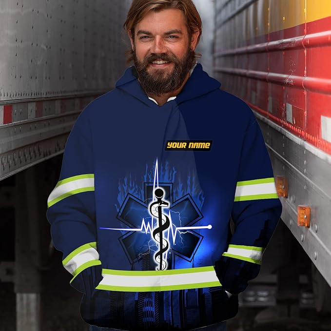 Matedecor High Visibility Hi Vis Hoodie for Men - Jobs Collection Custom Name Class 3 Reflective Safety Workwear