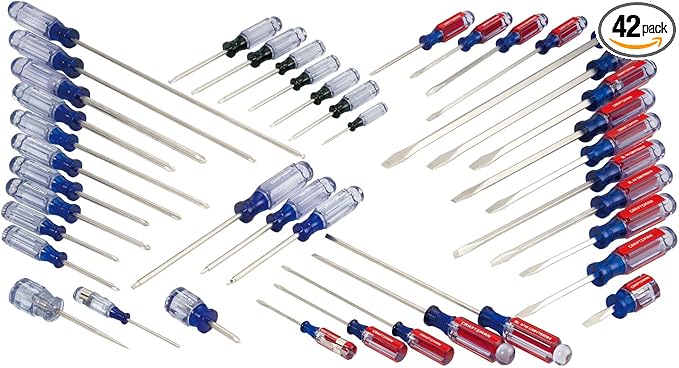 CRAFTSMAN Screwdriver Set, Phillips, Slotted, Torx, Acetate Handle, 42 Pieces (CMHT65300)