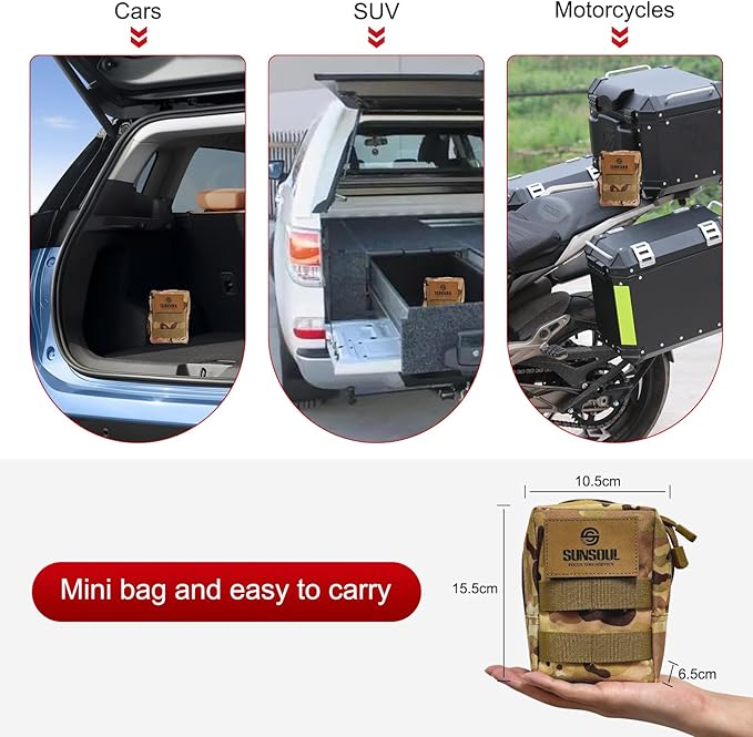 SUNSOUL Heavy Duty Tire Plug Kit, 40Pcs Off Road Emergency Puncture Repair for SUV, Truck, ATV, UTV, Tractor & Motorcycle - Fast Seal Tire Repair Kit with Tools (Include Insertion Tool)