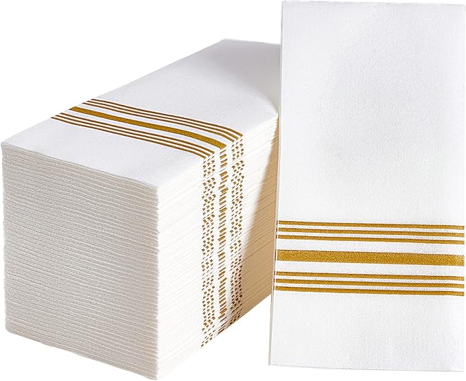 Vplus 150 PACK Guest Towels Disposable Bathroom, Decorative Bathroom Napkins, Soft, and Absorbent Disposable Paper Hand Towel for Dinners, Kitchen, Parties, Weddings, Christmas Party
