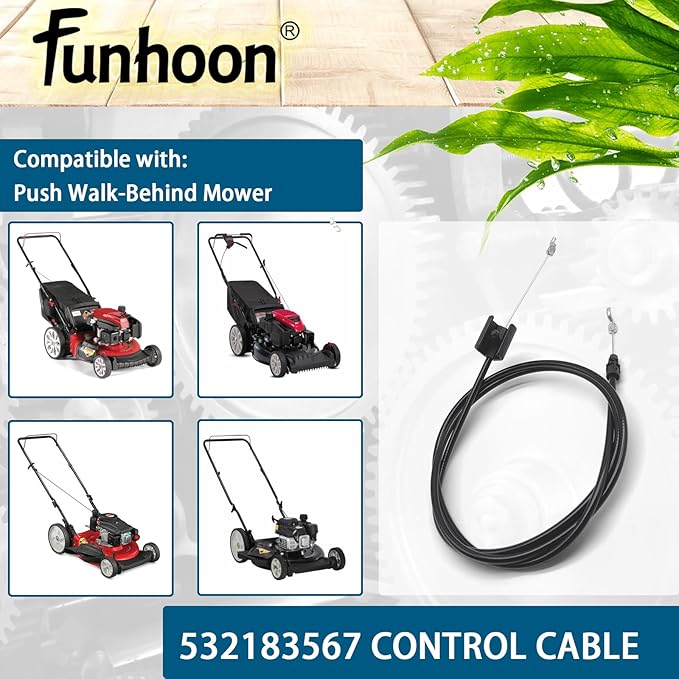 532183567 Engine Zone Control Cable for Craftsman Husqvarna Snapper Poulan Lawn Mowers 183567 Safety Control Cable Lawn Mower Control Cable Replacement 182755