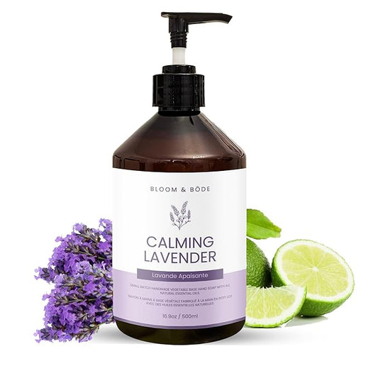 Luxury Liquid Hand Soap - Natural Scented Hand Wash - Gentle Hand Soap with Essential Oils & Aloe Vera - Moisturizing Handwash for Bathroom and Kitchen, Calming Lavender Scent, 16.9oz
